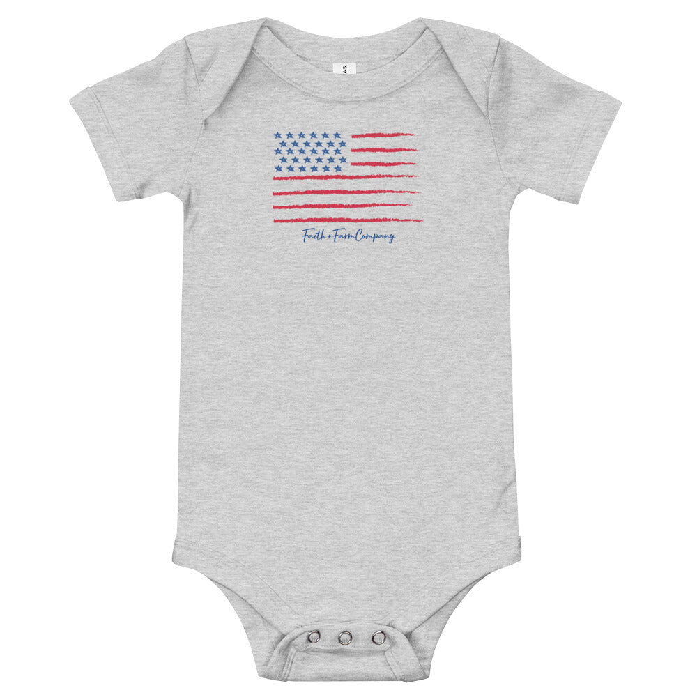 USA Flag- Baby Onesie